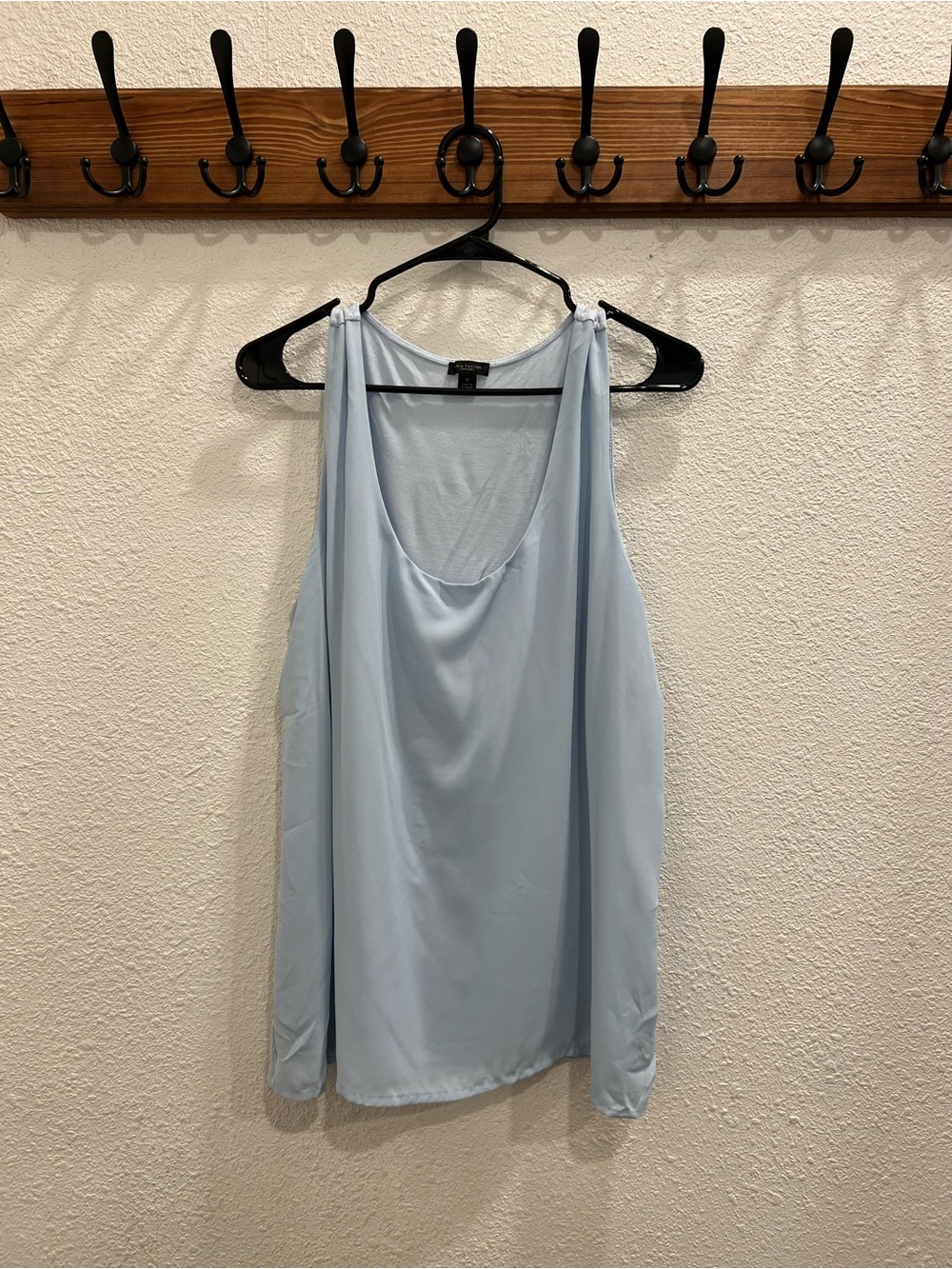 Ann Taylor Factory Pale Blue Draped Scoop Neck Tank